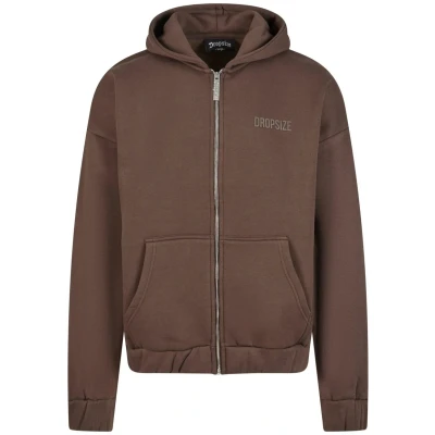 Abbildung von Dropsize Heavy HD Print ZIP Sweatjacke, Herren, Größe: Medium, Chocolatebrown