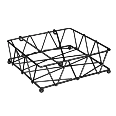 Abbildung von THE HOME DECO FACTORY CMKA2476 SERVILLETERO ALAMBRE C/SOLAPA, Metall, Schwarz, Einheitsgröße