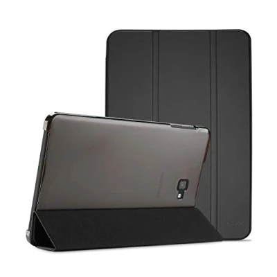Abbildung von ProCase Hülle für Galaxy Tab A 10.1 2016 T580 T585 T587 Dreifach Falt Klapp Schutzhülle Case, Ultra Dünn Leicht Ständer Schale Shell Smart Cover mit Translucent Frosted Rückhülle Schwarz
