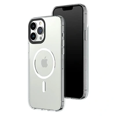 Abbildung von RhinoShield Clear Case kompatibel mit MagSafe für [iPhone 13 Pro Max]Überragende Magnetstärke, Vergilbungsresistenz, Kristallklar, optimaler Schutz und personalisierbar Schwarz Kamera Ring