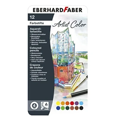 Abbildung von Artist Color Aquarellfarbstifte rund Metalletui 12