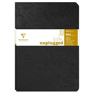 Abbildung von Clairefontaine 733071C Age Bag DUO Set aus 2 Notizheften 21x29,7cm , geheftet, 48 Blatt 90g, liniert mit Rand Schwarz, 1