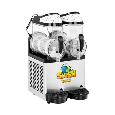 Abbildung von Royal Catering Slush Maker 2 x 10 L Slushmaschine Ice Softeis Slusheis Eis Maschine LED, Stahl, Kunststoff (Polycarbonat)