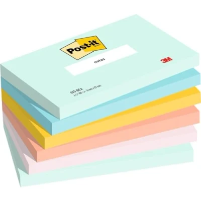 Abbildung von Post it Notes Beach Collection, Packung mit 6 Blöcken, 100 Blatt pro Block, 76 mm x 127 mm, Grün, Gelb, Orange, Blau, Pink Selbstklebende Notizzettel für Notizen, To Do Listen und Erinnerungen