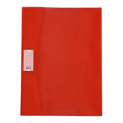 Abbildung von Viquel Strong Cover Heftschoner, 24 x 32 cm, aus rotem Kunststoff, hochwertig, verstärkter Rücken, mit Klappen, Lesezeichen