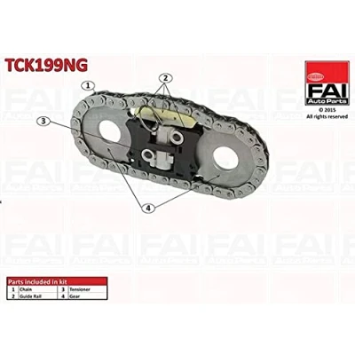 Abbildung von FAI AutoParts TCK199NG Steuerkettensatz ohne Dichtungen, mit Zahnrädern Simplex, Bolzenkette FIAT: Ducato III Kastenwagen, Bus
