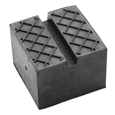 Abbildung von Gummiauflage viele Größen für Wagenheber Hebebühnen Rangierwagenheber Unterstellbock Gummiklotz universal Gummiblock KFZ PKW SUV Reifenwechsel Werkstatt Schutz Auto (65x65x50 Nut+Waffel)