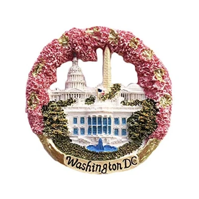 Abbildung von Washington DC USA 3D Runde Kühlschrankmagnet Souvenirs Handgemachte Harz Magnetische Aufkleber Home Küche Dekoration, Sammlung Geschenk