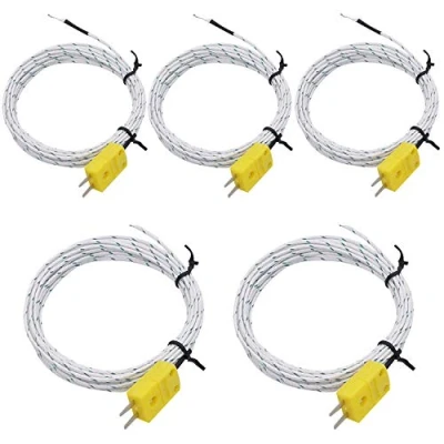 Abbildung von Taiss/5 Stück K Type Thermoelement Temperatursensor, Messbereich 50 350 C; Kabellänge: 3 Meterter