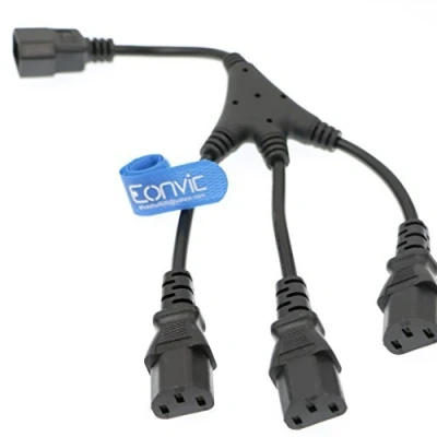 Abbildung von Eonvic Splitter Stromkabel, IEC 320 C14 Stecker auf 3 x C13 Buchsen, 30 cm