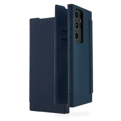 Abbildung von Hama Handyhülle für Samsung Galaxy S24 Ultra (Handytasche, Klapphülle, Etui mit 2 Kartenfächern, stoßfest, Kratzfest, eleganter Rundumschutz, weich, Slim, softe Oberfläche) blau