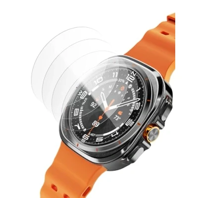 Abbildung von Sinoacc 4 Stück Kompatibel mit Galaxy Watch Ultra (47mm) / 6 Classic displayschutz, 47mm Panzerfolie schutzglas Für Samsung