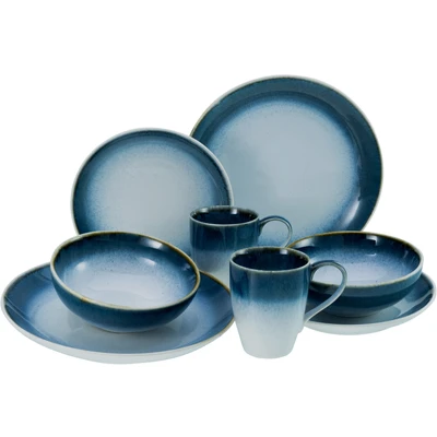 Abbildung von CreaTable Kombiservice &quot;Geschirr Set Casade&quot;, (Set, 8 tlg., Kaffeeservice und Tafelservice im Set, für 2 Personen), Service, Spezialglasur, organischer Verlauf, Teile, Personen