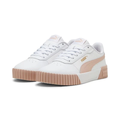 Abbildung von Puma Carina 2.0 Sneaker low, Damen, Größe: 36, White/rose quartz/gold Leder und lederimitat