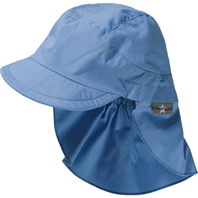 Abbildung von Sterntaler® Beanie Schirmmütze Nacken (1 St., Erstlingsmütze bedruckt mit Sternen UV Sonnenschutz 50) Kindermütze Schirm aus Popeline unifarben