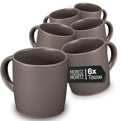 Abbildung von Moritz &amp; Tasse NORDIC 6x Tassen Grau, Steinzeug, für 6 Personen spülmaschinen und mikrowellengeeignet