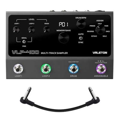 Abbildung von VALETON Dual Track Stereo Looper Pedal mit Auto Drum Machine, 7 Loop Effekten, 99 Projekt Speicherplätzen, MIDI/CTRL Kompatibilität für Gitarre, Bass, Keyboard, Gesang VLP 400