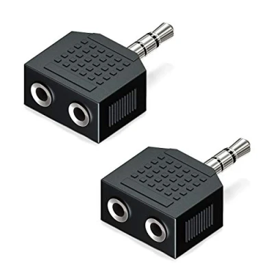 Abbildung von deleyCON 2 Stück 3,5mm Klinke Stereo Audio Adapter Verteiler 1x Stecker zu 2X Buchse Klinken Splitter Weiche HiFi Receiver Heimkino