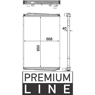 Abbildung von MAHLE ORIGINAL CR 1149 000P Kühler, Motorkühlung 668 950 40 ohne Rahmen Kühlrippen gelötet MAN: TGL
