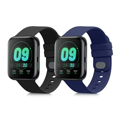 Abbildung von kwmobile 2x Sportarmband kompatibel mit Oppo Watch 1 (46mm) Armband Fitnesstracker Band Set aus TPU Silikon