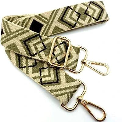 Abbildung von Verstellbarer Schultergurt für Taschen Grün, Taschengurte zum Wechseln, Taschengurt Breit mit Karabiner Gold, 80 130 cm Tragegurt Tasche Damen Umhängegurte, Moderne Handtasche, 3.8cm, 19