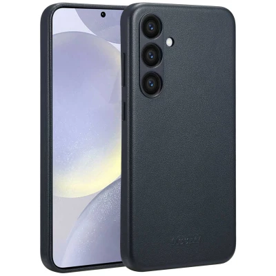 Abbildung von Samsung Galaxy S24 Plus Hülle MagSafe Echtleder Accezz Backcover Handyhülle Schwarz