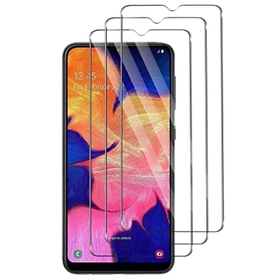 Abbildung von Widrt [3 Pack] tempered glass foil, for Samsung Galaxy A10, Premium Temperglas screen protector, free from scratches, 9H hardness, HD, ultra resistant, für A10