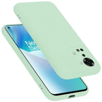 Abbildung von Cadorabo Hülle kompatibel mit OnePlus Nord 2T Silikon Handyhülle für Case aus flüssigem Kratzfeste und stoßfeste dünne TPU Schutzhülle Liquid HELL GRÜN