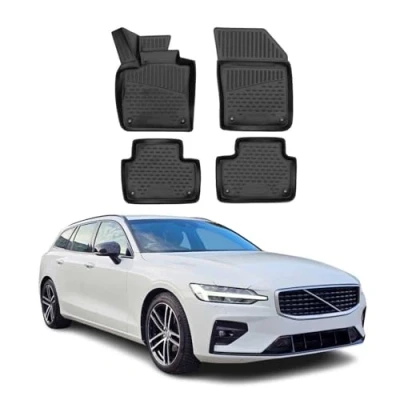 Abbildung von OMAC Gummimatten Fußmatten kompatibel mit Volvo V60 S60 2018 2024 TPE Automatten Schwarz 4X