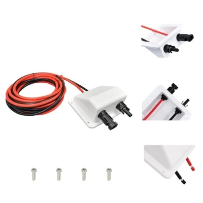 Abbildung von SayHome Dachdurchführung, ABS Doppel Kabeldurchführung mit 10ft 10awg solarkabel, IP68 UV Beständigkeit für Wohnmobil, Boot, Wohnwagen, Marine