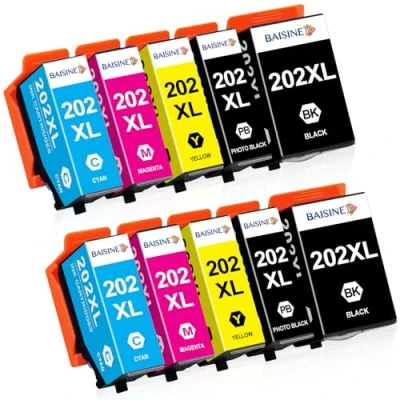 Abbildung von BAISINE 202XL Druckerpatronen Kompatibel für Epson 202 Patronen Multipack Expression Premium XP 6000 6100 6105 6005 XP6000 XP6100 XP6105 XP6005 (10er Pack)