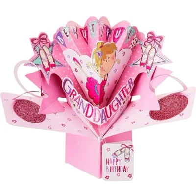 Abbildung von Second Nature Pop Ups Geburtstag Up Card mit &quot;Granddaughter Happy Birthday&quot; Beschriftung Ballett Design
