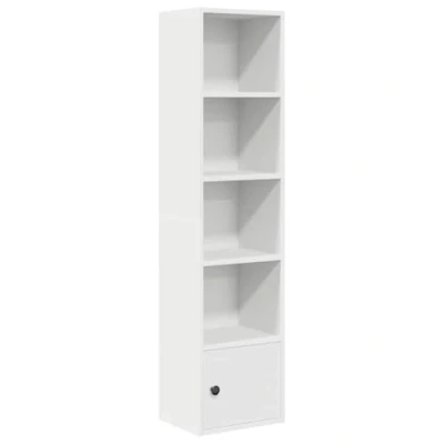 Abbildung von vidaXL Bücherregal Weiß 31x24x127 cm Holzwerkstoff, Bücherschrank, Lagerregal, Regal, Lagerschrank, Schrank, Aufbewahrungsschrank, Bücherständer