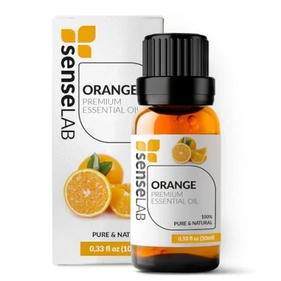 Abbildung von SenseLAB Orange Essential Oil 100% Reines, Natürliches, Therapeutisches Orangenöl für Diffusor und Luftbefeuchter Stimmungsaufheller Spannungsabbau (10 ml)