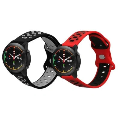 Abbildung von kwmobile 2x Sportarmband kompatibel mit Xiaomi Mi Watch/Mi Watch Color Sport Armband Fitnesstracker Band Set aus TPU Silikon