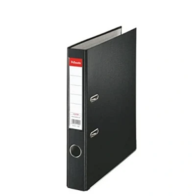 Abbildung von Esselte DIN A4 Ordner, Schwarz, 52 mm Rückenbreite, Kunststoff, 1er Pack, 81197