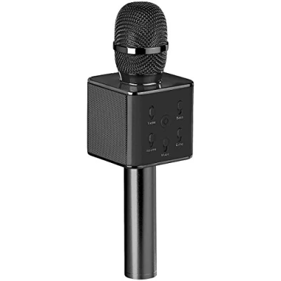 Abbildung von auvisio Kindermikrofon: Karaoke Mikrofon mit Bluetooth, MP3 Player, Lautsprecher und Akku (Karaoke Mikro, kabellos, Sprachverstärker)