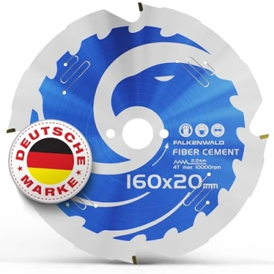 Abbildung von FALKENWALD® Sägeblatt Faserzement 160x20mm 4 Diamantzähne Ideal für Fiber Cement kompatibel mit TS55 &amp; Bosch 160x20 Kreissägeblatt