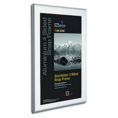 Abbildung von Seco Schnapprahmen, A4, Aluminium, 4 seitig, 32 mm, Silberfarben