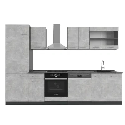 Abbildung von Vicco Küchenzeile R Line, Beton/Anthrazit, 300 cm, AP Anthrazit