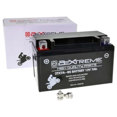 Abbildung von 2EXTREME 12V 6Ah 2TX7A 4 Motorrad Batterie, wartungsfrei versiegelt und vorgeladen kompatibel mit 50615, YTX7A BS, GTX7A BS Roller Quad Moped