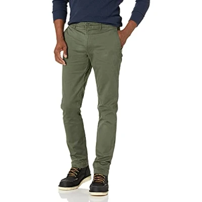 Abbildung von Amazon Essentials Herren Chinohose, Komfortabler, Gewaschener Stretch, Skinny Passform (Früher Goodthreads), Olivgrün, 28W / 28L