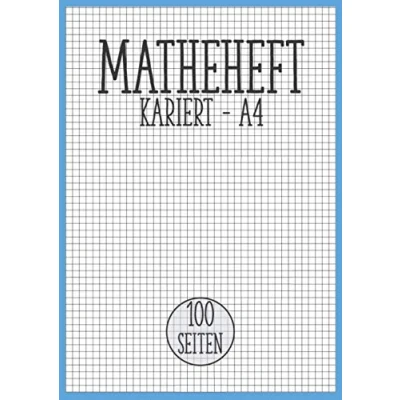 Abbildung von Matheheft A4 kariert: Kariertes Papier mit Kästchen in 5 x 5mm Format DIN XXL 100 Seiten