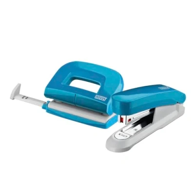 Abbildung von NOVUS Lochstanzer Evolution Twin Set fresh, Locher Tacker Büroset inkl. Heftklammern