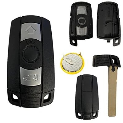 Abbildung von Auto Schlüssel Funk Fernbedienung Smartkey 1x Gehäuse 3 Tasten + LIR2025 Akku Batterie kompatibel für BMW