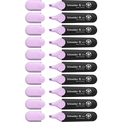 Abbildung von Schneider Job 150 Pastell Textmarker (aus recyceltem Kunststoff, ausgezeichnet mit Der blaue Engel) 10er Pack flieder