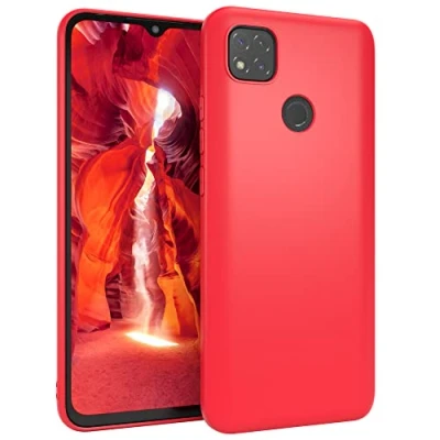 Abbildung von EAZY CASE Handyhülle Silikon mit Kameraschutz kompatibel Xiaomi Redmi 9C in Rot, Ultra dünn, Slimcover, Silikonhülle, Hülle, Softcase, Backcover
