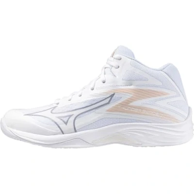 Abbildung von Mizuno THUNDER BLADE Z MID Volleyballschuhe Weiß/VioletIndigo/CamelliaRos Damen Grösse 40