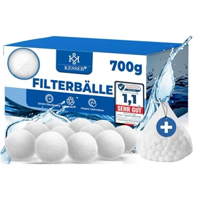 Abbildung von KESSER® Polysphere Filterbälle Filter Sandfilteranlage 700g ersetzen 25kg Filtersand Zubehör Ersatz Poolfilter Filteranlage