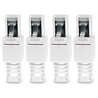 Abbildung von UC Express CAT 6a RJ45 Netzwerkstecker 4X Netzwerk Stecker Steckverbinder mit Zugentlastung werkzeuglos 6 CAT6a LAN Netzwerkkabel